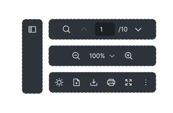 Toolbar customization feature of Vue PDF Viewer